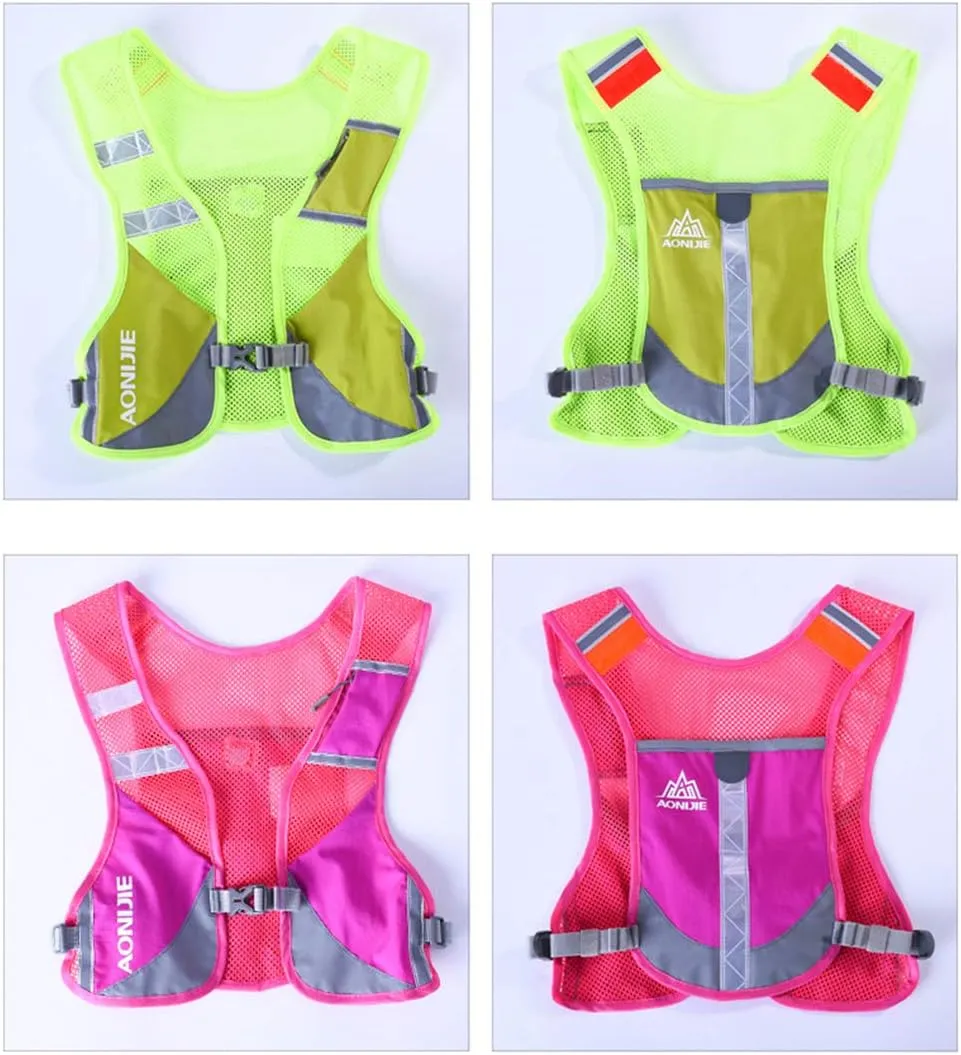 AONIJIE Men Women Ultralight Running Vest Pack Reflective Breathable Hydration Backpack for Hiking Camping Marathon Cycling Race (Blue)