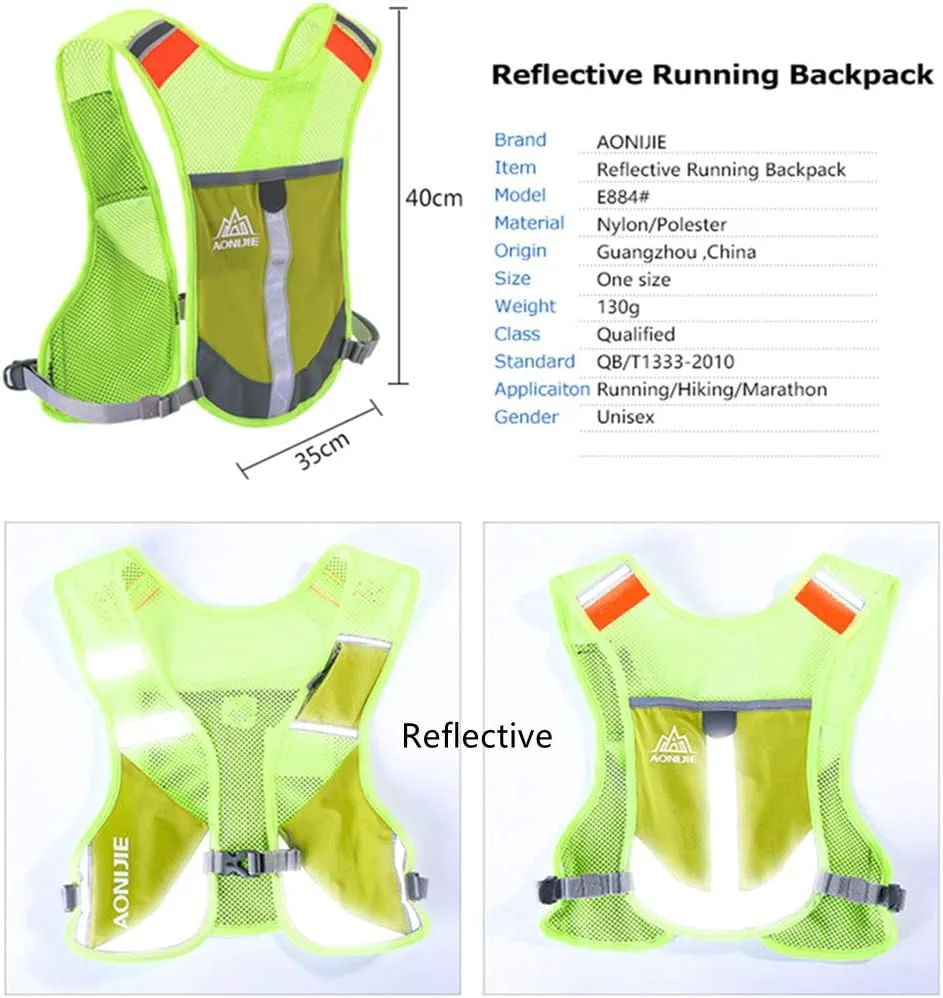 AONIJIE Men Women Ultralight Running Vest Pack Reflective Breathable Hydration Backpack for Hiking Camping Marathon Cycling Race (Blue)
