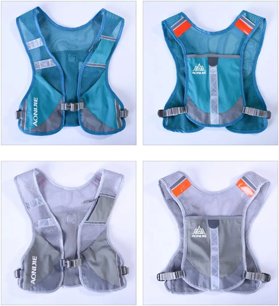 AONIJIE Men Women Ultralight Running Vest Pack Reflective Breathable Hydration Backpack for Hiking Camping Marathon Cycling Race (Blue)