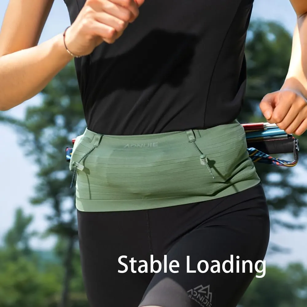 AONIJIE Running Belt with 250ml Soft Flask for Women and Men Lightweight & Non-slip Black Fanny Pack Fits All Size Phones Passport and More (Light Green, S)