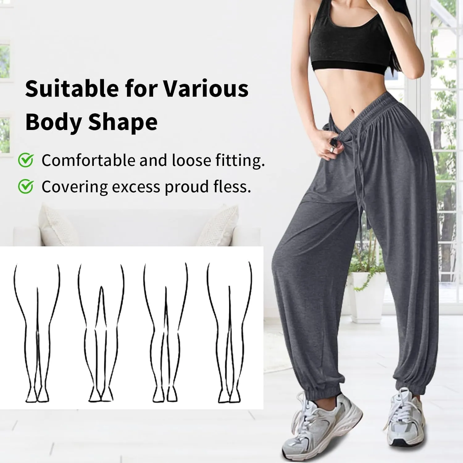 ASIMOON Womens Pants Lightweight Loose Casual Joggers Comfy Stretch Yoga Running Workout Lounge Pants with Pockets