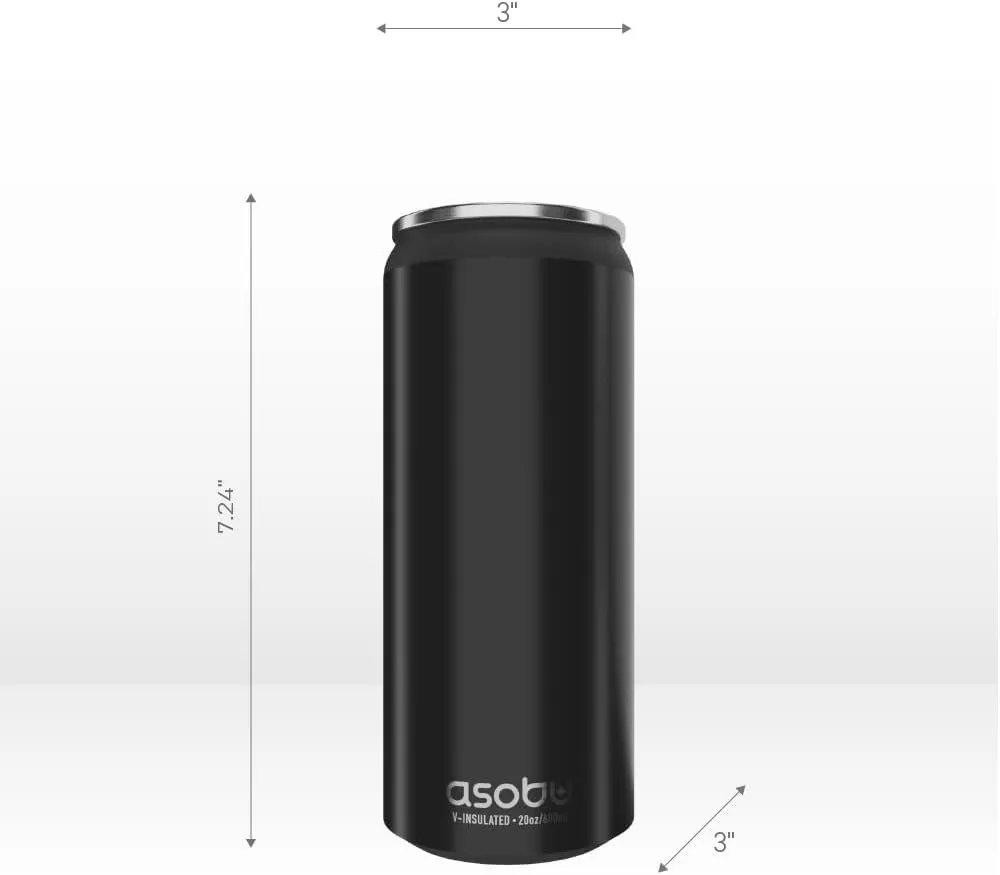 asobu Multi Can Cooler Insulated Sleeve fits for Slim and Standard 12 Oz and 16 Oz Hard Seltzer, Soda, Beer or Energy Drinks and all standard size Beer Bottles (Glitter Black)