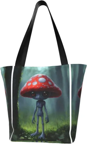Astronaut And Alien Print Multifunctional Tote Daypacks for Women Work Travel Shopping Handbags Shoulder Bag