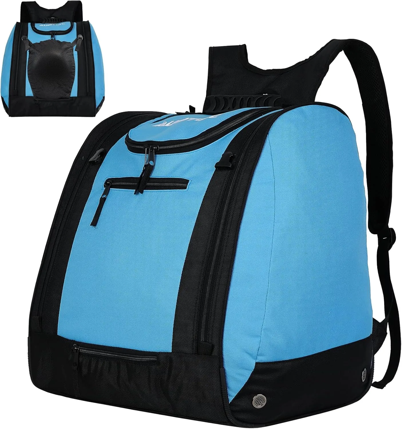 AUMTISC Ski Boot Bag Backpack, Padded SKi Boots and Helmet Bags for Flying Air Travel, Skiing Gear, Goggles, Gloves, Skis & Snowboard