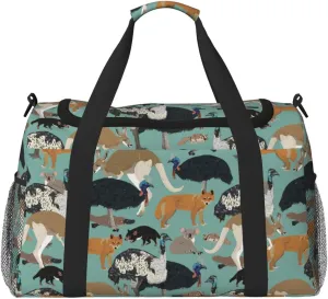 Australian Animals Travel Duffle Bag Carry On Duffle Bags For Womens & Mens Travel Overnight Bag Tote Bag Yoga Gym Bag