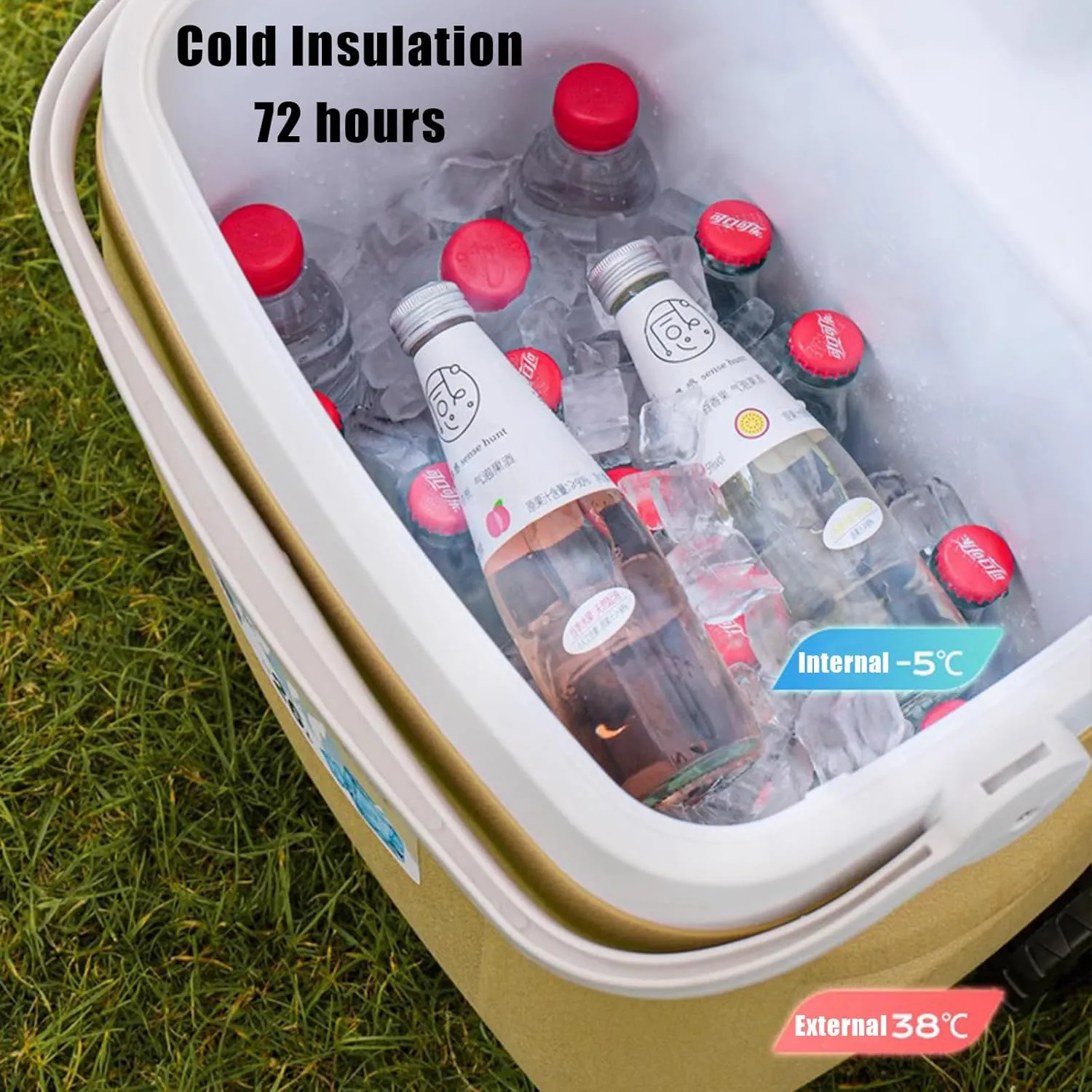 Automotive Camping Coolers for Ligier JS50/JS60/Myli/Pulse 4/Be Sun, Leak-Resistant Outdoor Hard Cooler Portable Insulated Cooler for Travel, Camping, Picnic,S