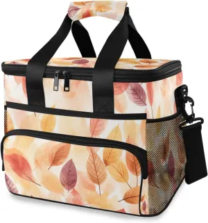 Autumn Yellow Leaves Cooler Bag Insulated Cooler Soft Sided Cooler 24 Can Portable Picnic Bag Large Leakproof Lunch Bag Box for Beach Grocery Camping Travel Car Men Women