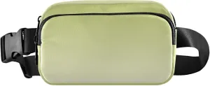 Avocado Green Floral White Gradient Fanny Pack for Women Waterproof Hip Pack Belt Pouch Flower Travel Waist Pack for Men