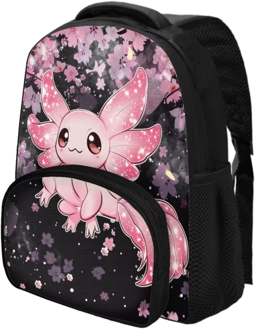 Axolotl Kids Backpack for Girls 8-12 Fashion Backpack Multi-pockets Portable Rucksack 12 Inch Daypack for Kindergarten