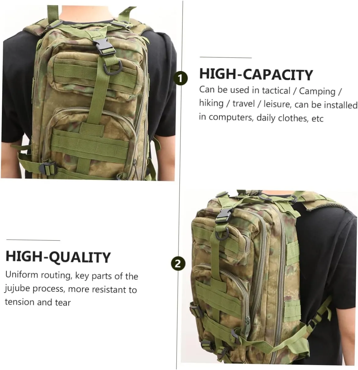 Backpack Camouflage Sports Backpack for Men - Outdoor, Army, Travel Mens Backpack for Travel