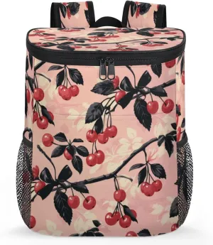 Backpack Cooler Cherry Branches Cooler Backpack Insulated Leak Proof Soft Cooler Bag for Men Women Lunch Backpack for Camping Picnic Hiking Beach Travel