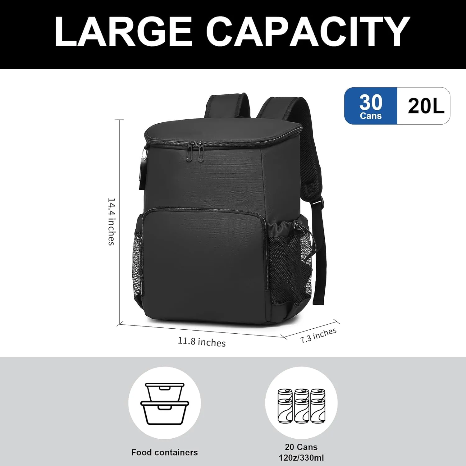Backpack Cooler for Men and Women Insulated Waterproof Soft Lightweight Cooler Bag Leakproof 30 Cans Travel Camping Picnic Beach