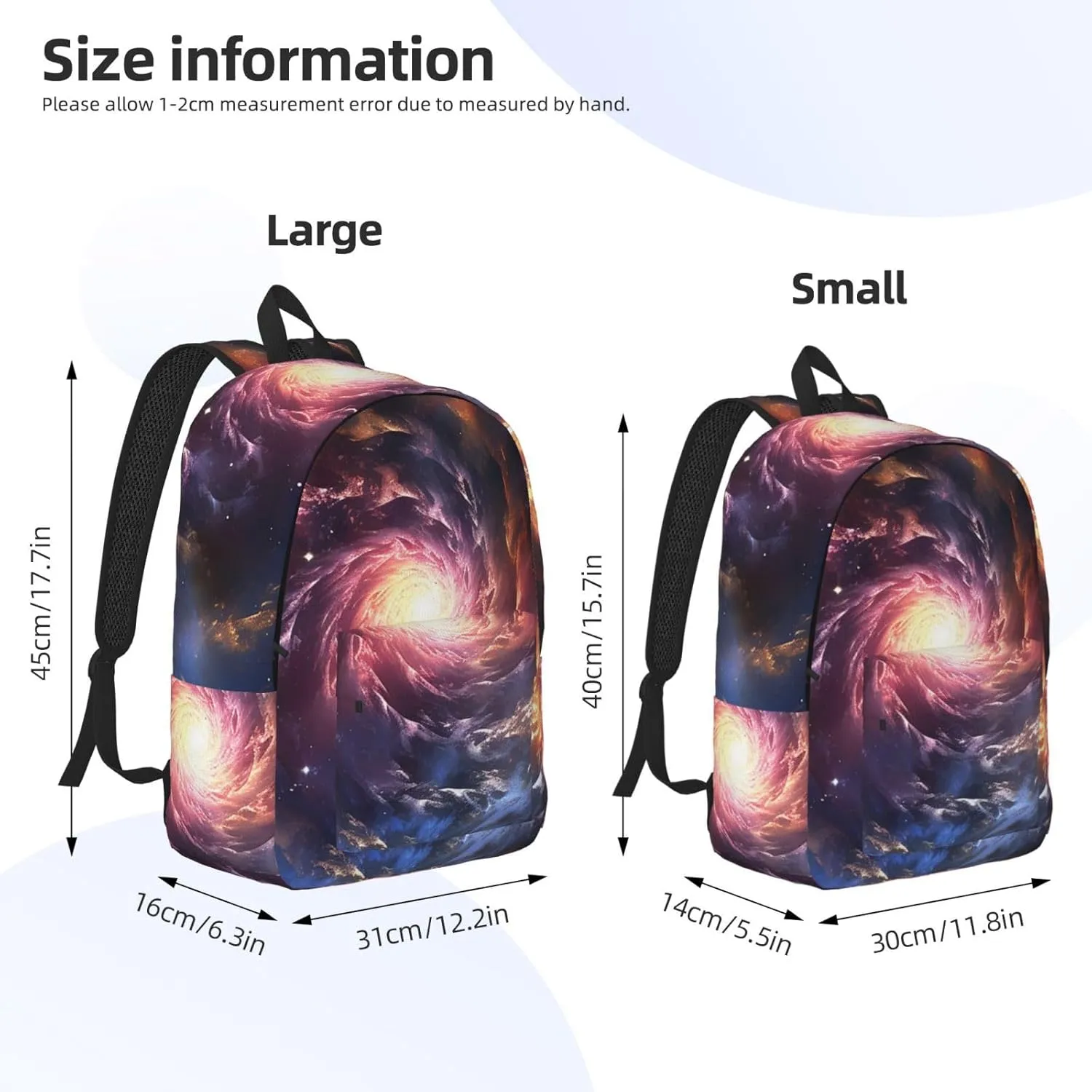 Backpack for Men Women 15.7-17.7 Inch Laptop Backpack Cosmic Storm Daypack Laptop Bag for Travel