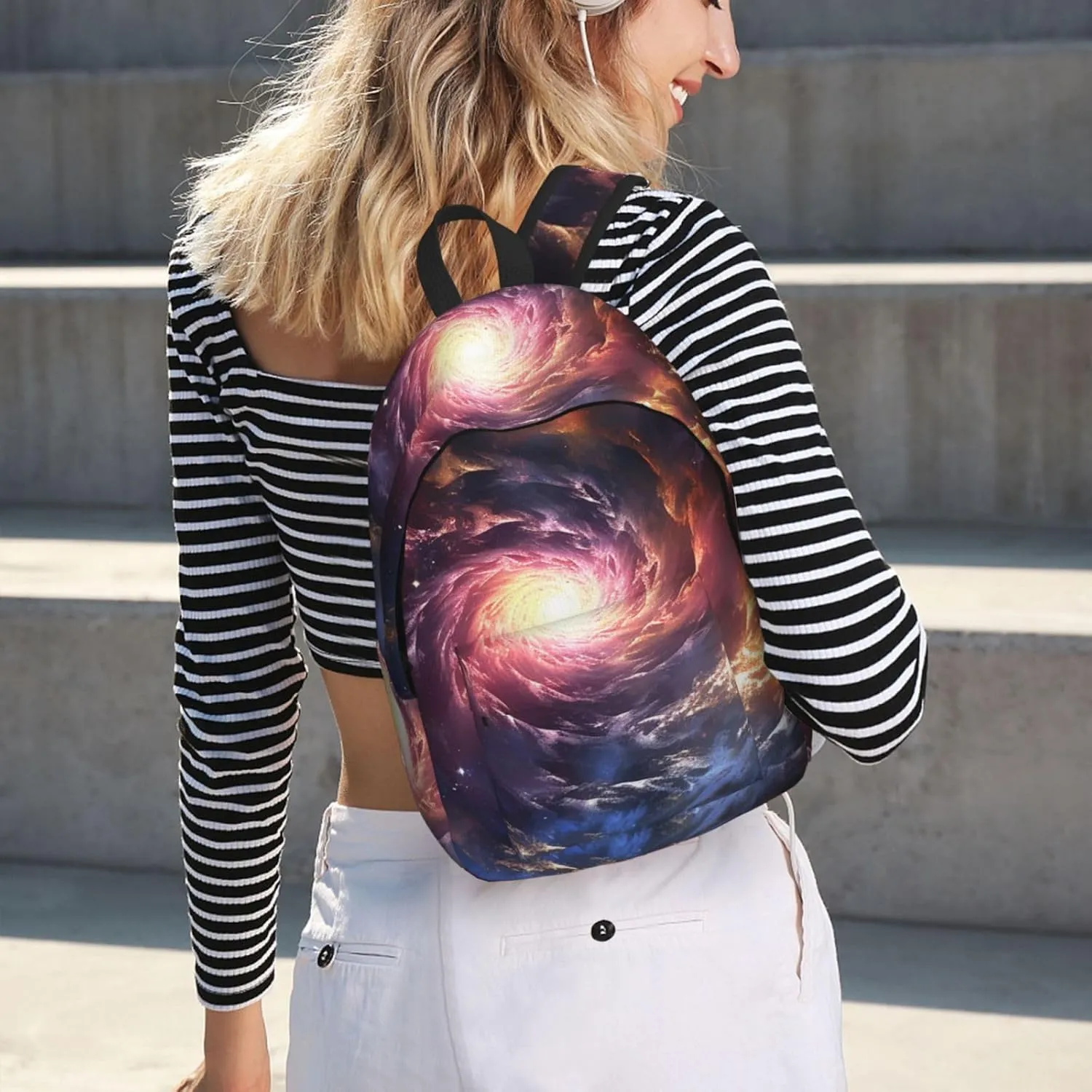 Backpack for Men Women 15.7-17.7 Inch Laptop Backpack Cosmic Storm Daypack Laptop Bag for Travel