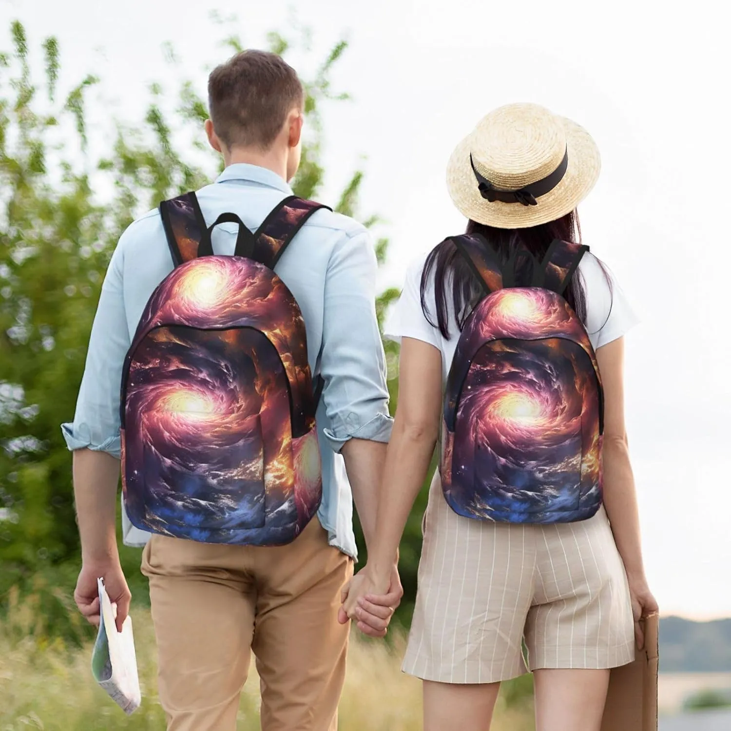 Backpack for Men Women 15.7-17.7 Inch Laptop Backpack Cosmic Storm Daypack Laptop Bag for Travel