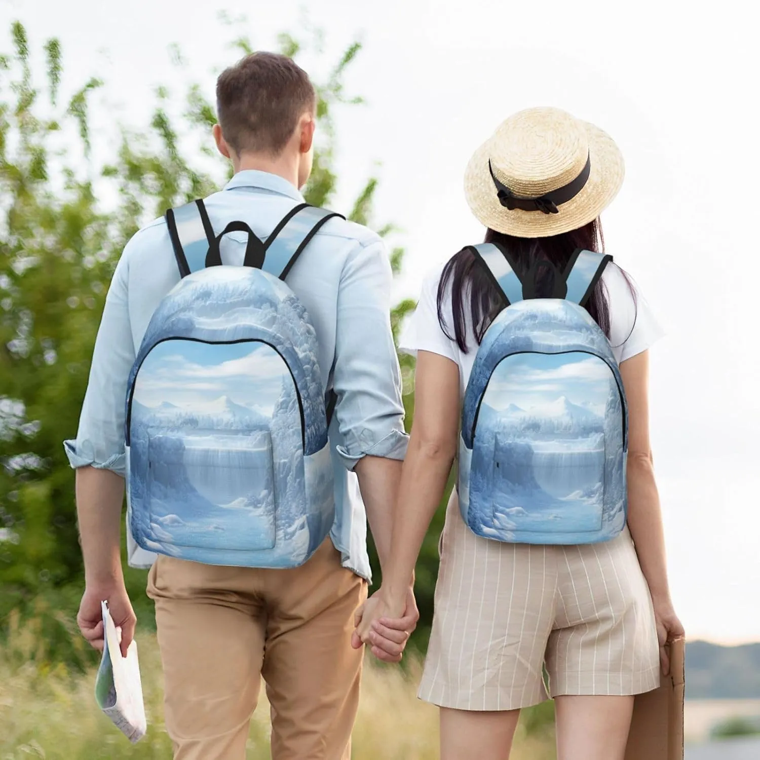 Backpack for Men Women 15.7-17.7 Inch Laptop Backpack Snow Ice World Daypack Laptop Bag for Travel