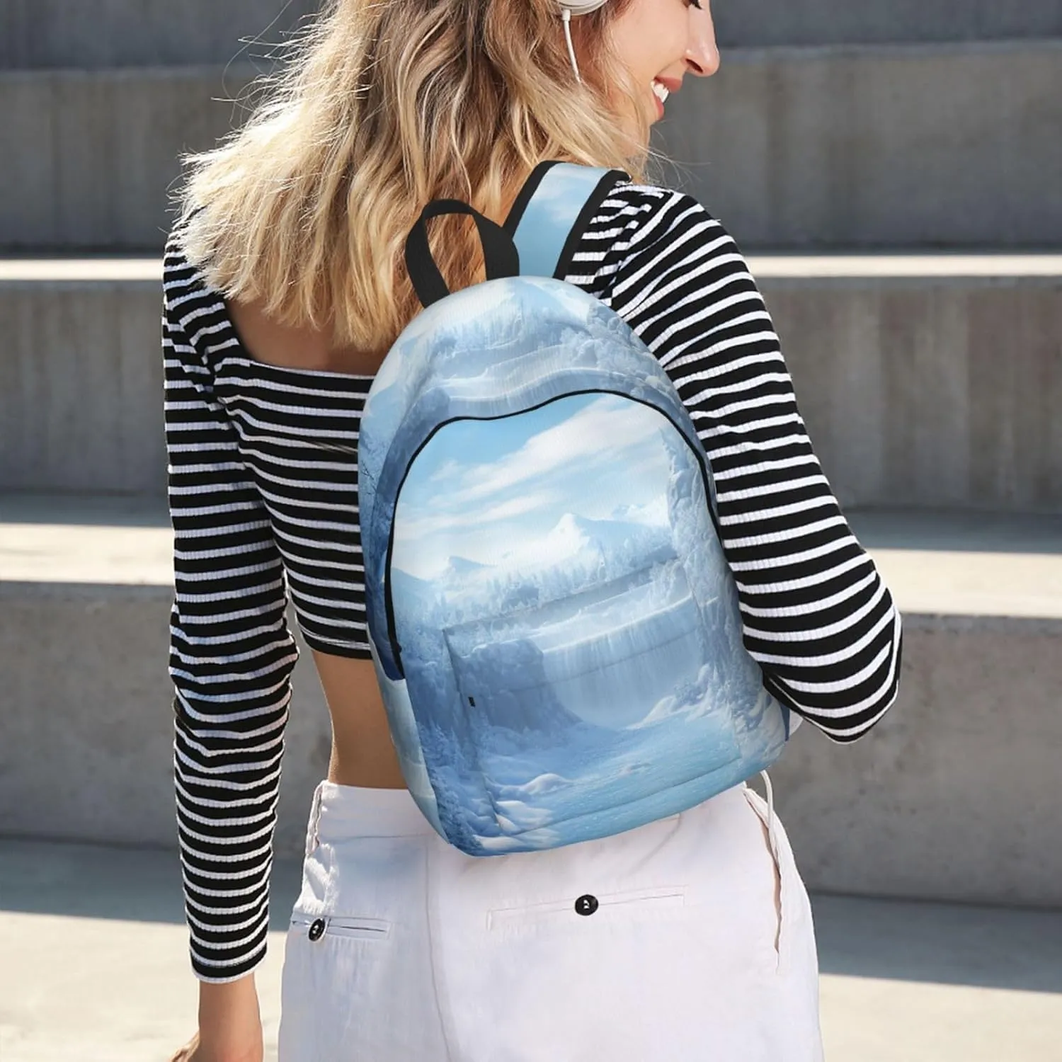 Backpack for Men Women 15.7-17.7 Inch Laptop Backpack Snow Ice World Daypack Laptop Bag for Travel