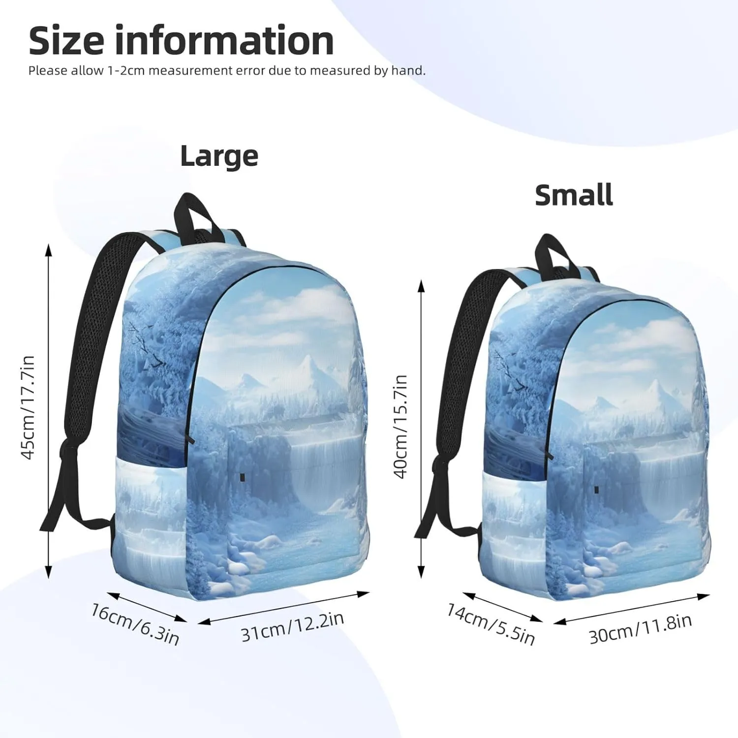 Backpack for Men Women 15.7-17.7 Inch Laptop Backpack Snow Ice World Daypack Laptop Bag for Travel