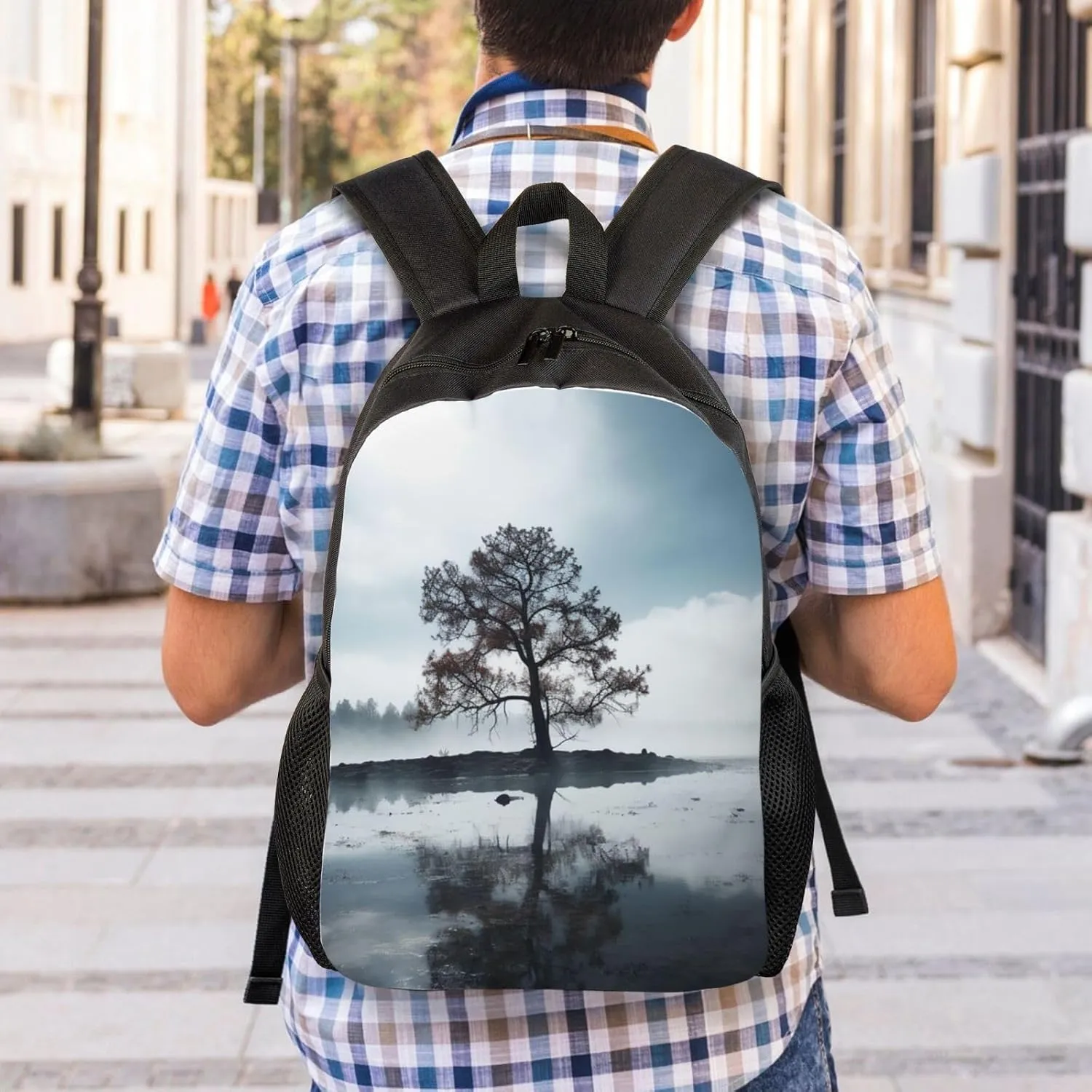 Backpack for Men Women 16.1 Inch Laptop Backpack Tree in the mist Daypack Laptop Bag for Travel