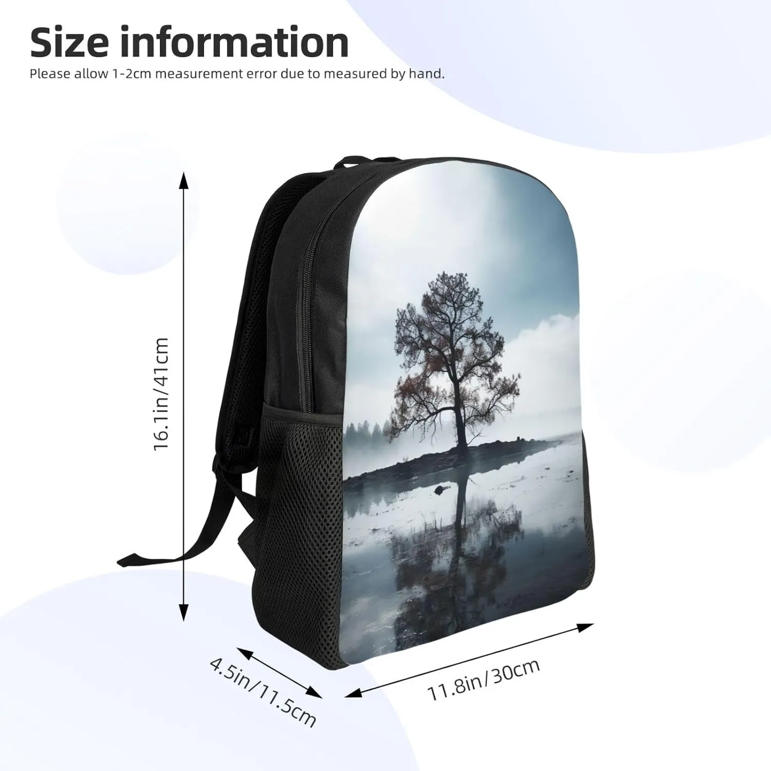 Backpack for Men Women 16.1 Inch Laptop Backpack Tree in the mist Daypack Laptop Bag for Travel