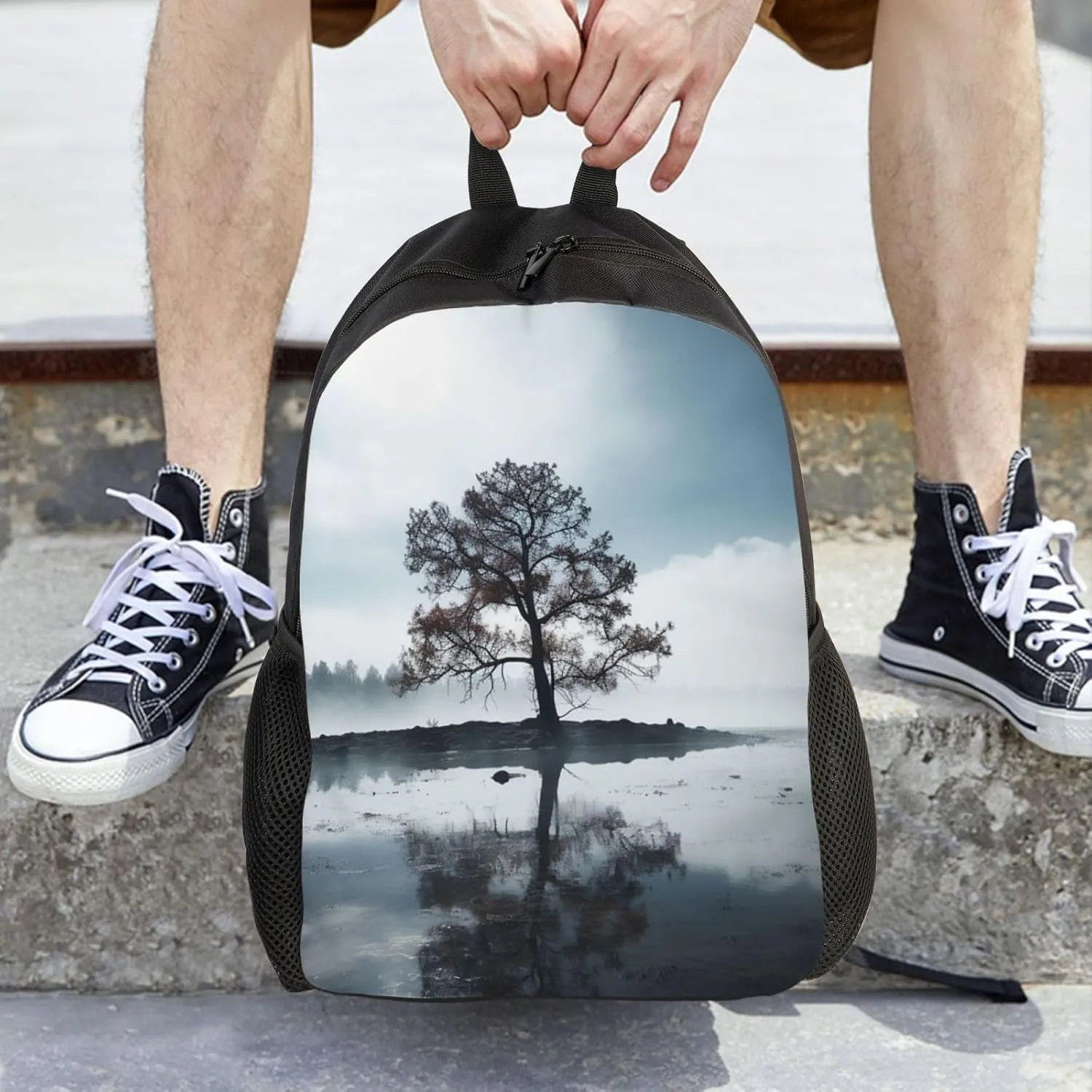 Backpack for Men Women 16.1 Inch Laptop Backpack Tree in the mist Daypack Laptop Bag for Travel