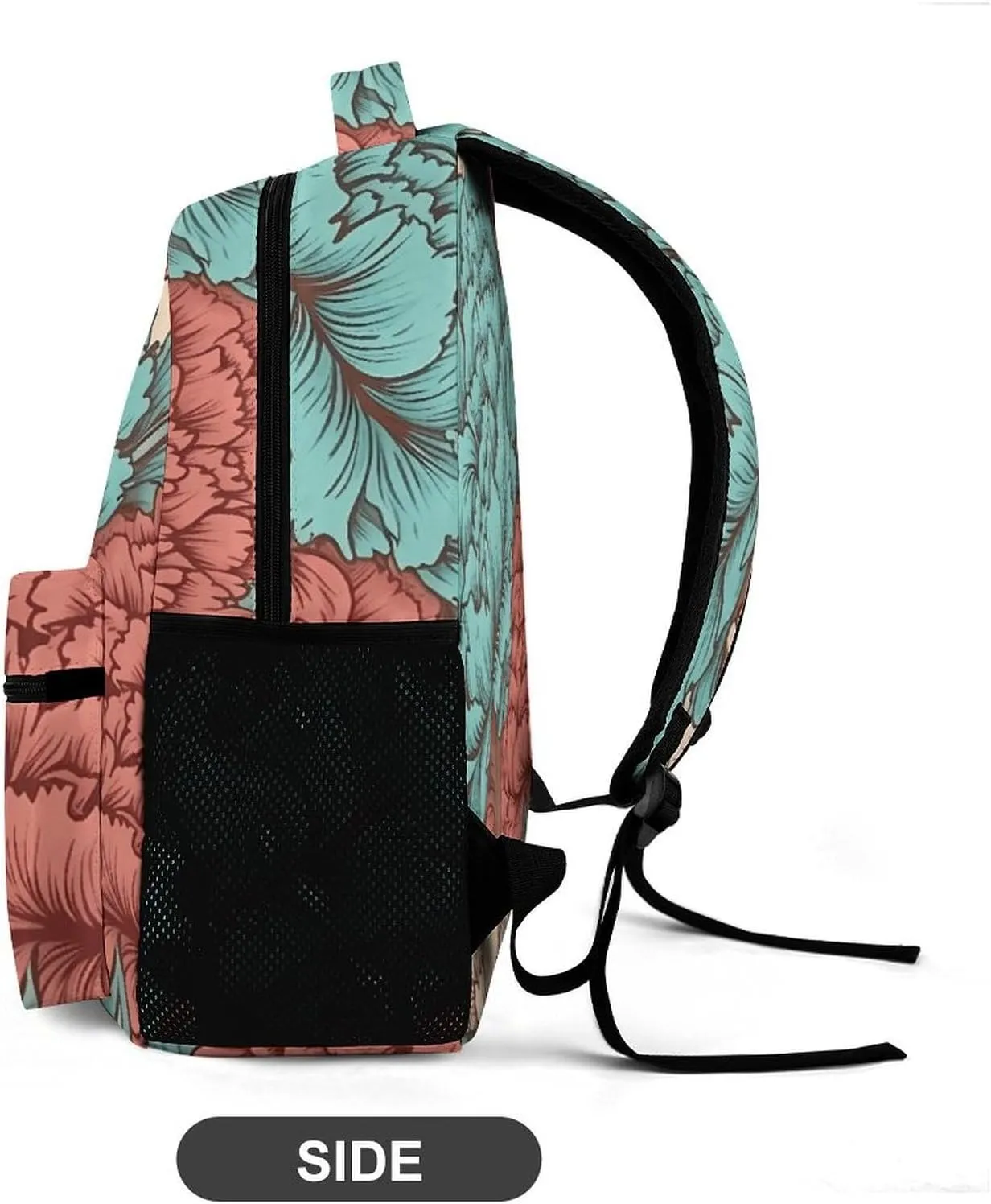 Backpack for Men Women Laptop Backpack Blue Red Flowers Casual Daypack Laptop Bag for Travel