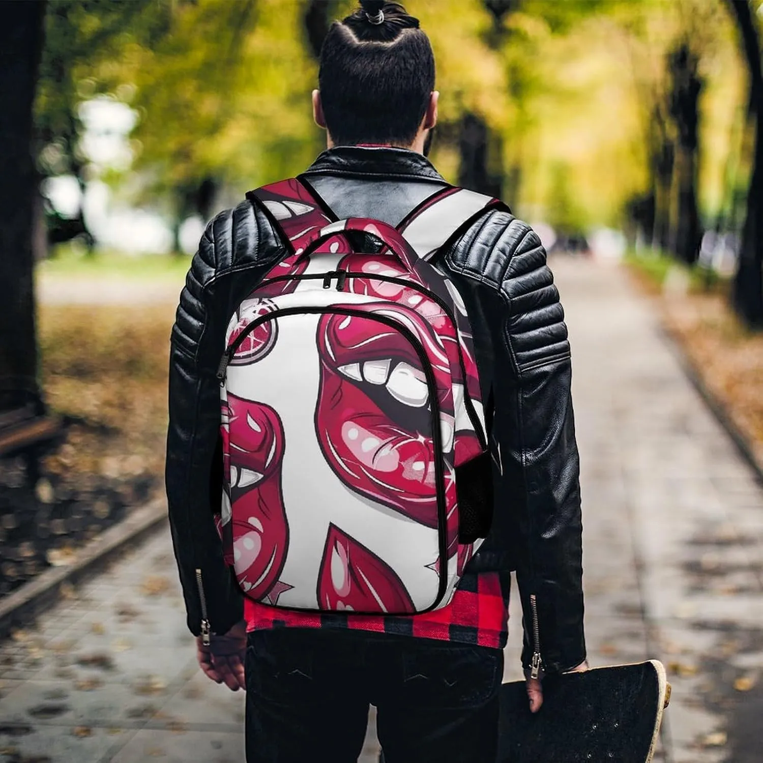 Backpack for Men Women Laptop Backpack Cartoon Style Lips Casual Daypack Laptop Bag for Travel