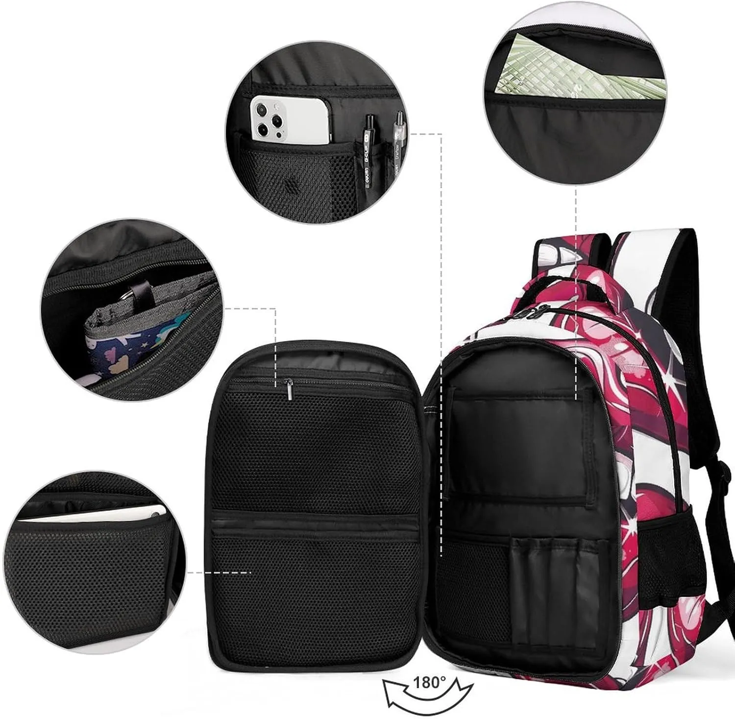 Backpack for Men Women Laptop Backpack Cartoon Style Lips Casual Daypack Laptop Bag for Travel