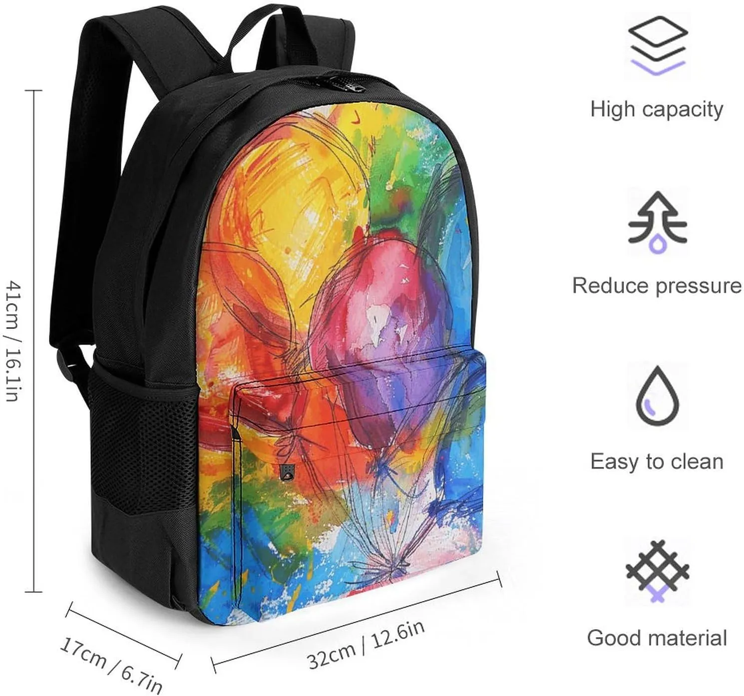 Backpack for Men Women Laptop Backpack Colorful Balloon Pictures Casual Daypack Laptop Bag for Travel