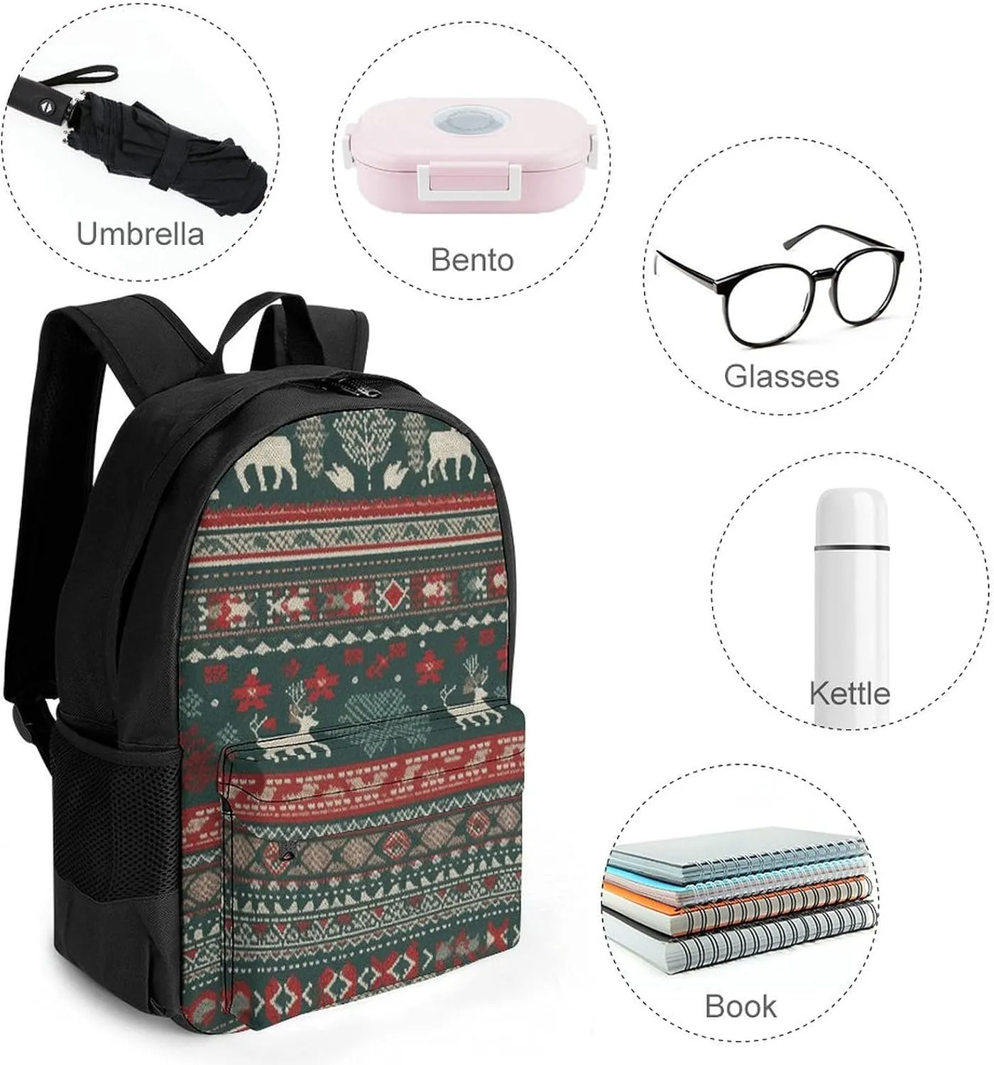 Backpack for Men Women Laptop Backpack Dark Green And Gray Casual Daypack Laptop Bag for Travel, 42x30.5cm