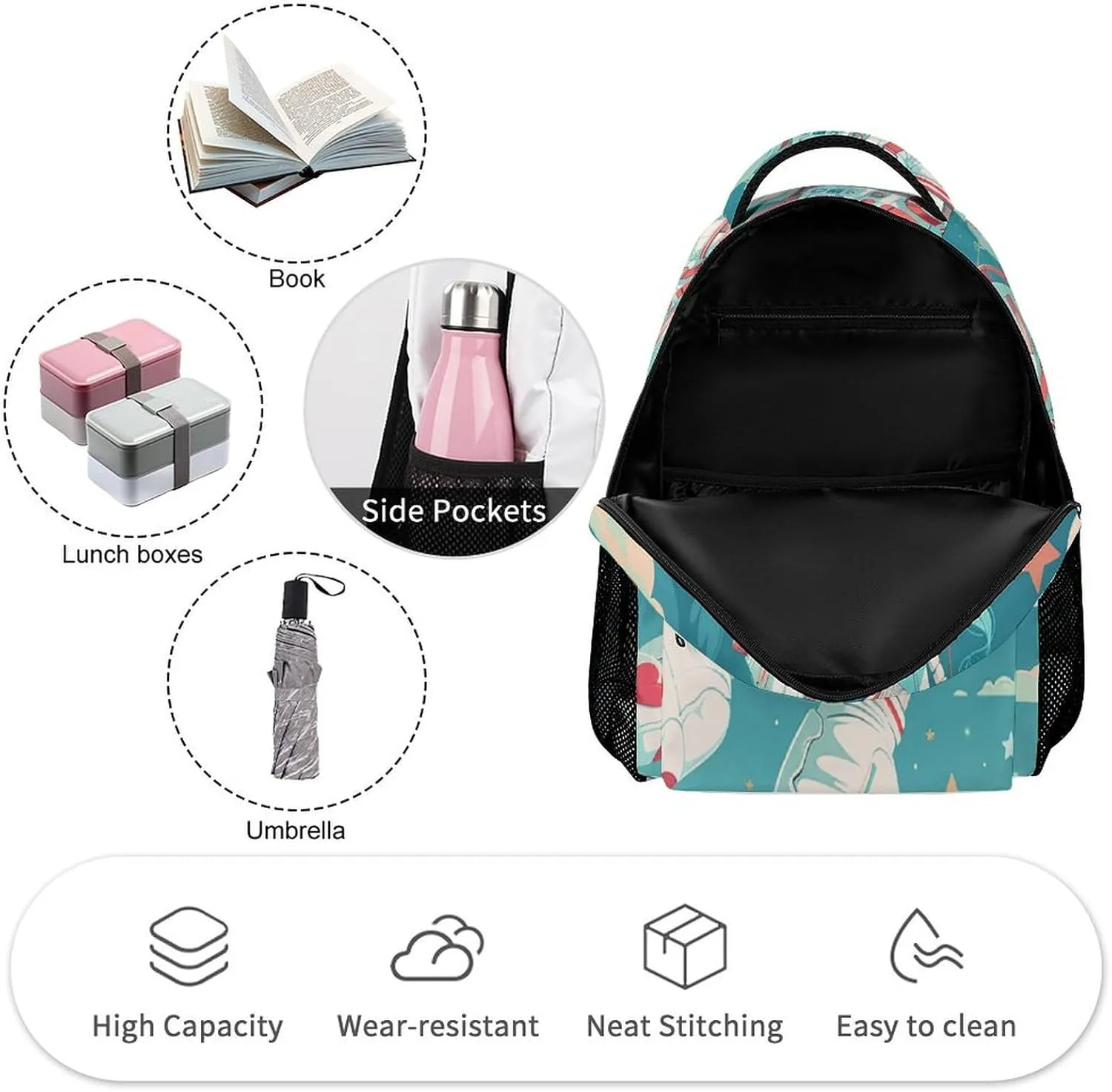 Backpack for Men Women Laptop Backpack Floating in Space Casual Daypack Laptop Bag for Travel