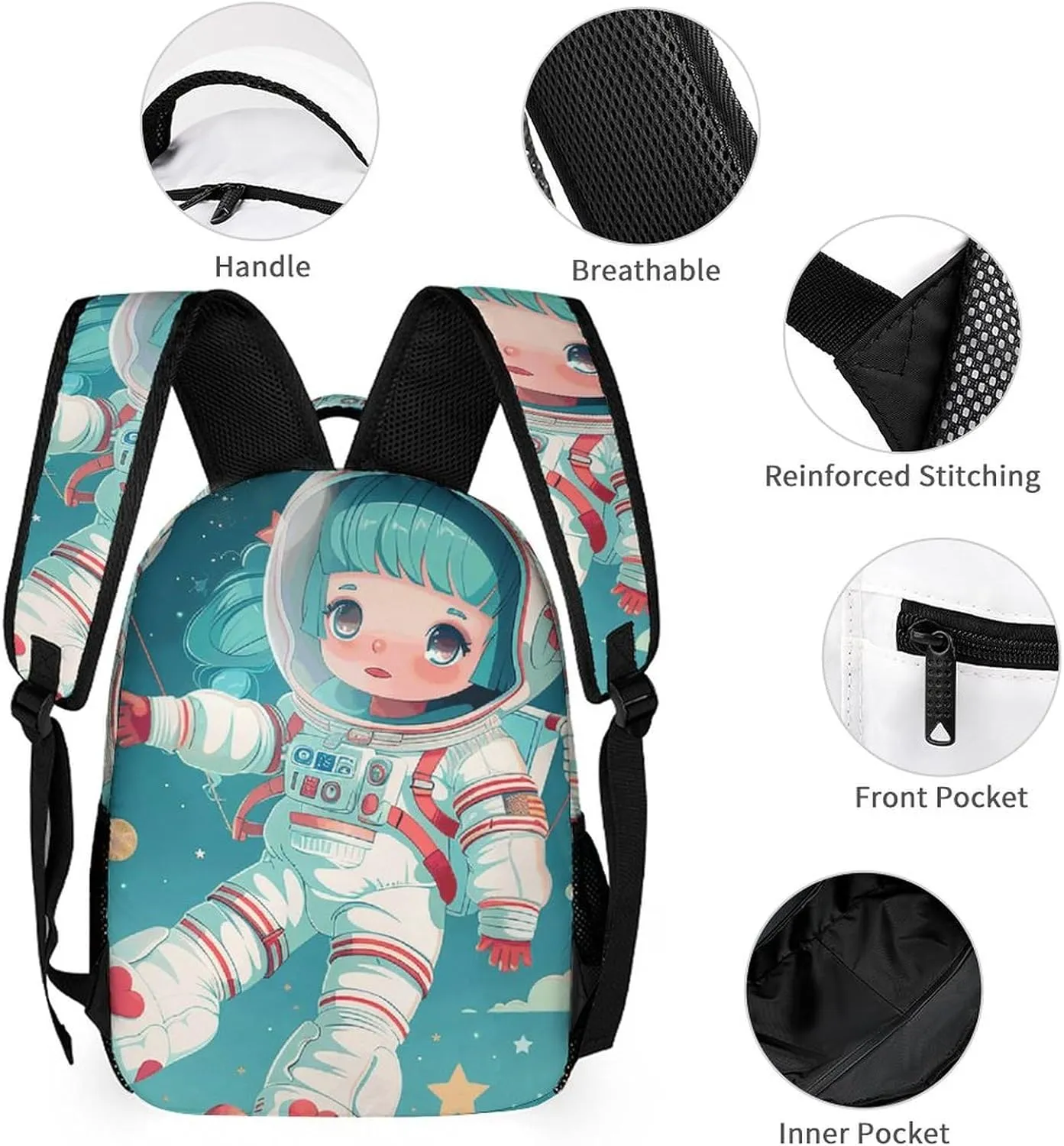 Backpack for Men Women Laptop Backpack Floating in Space Casual Daypack Laptop Bag for Travel
