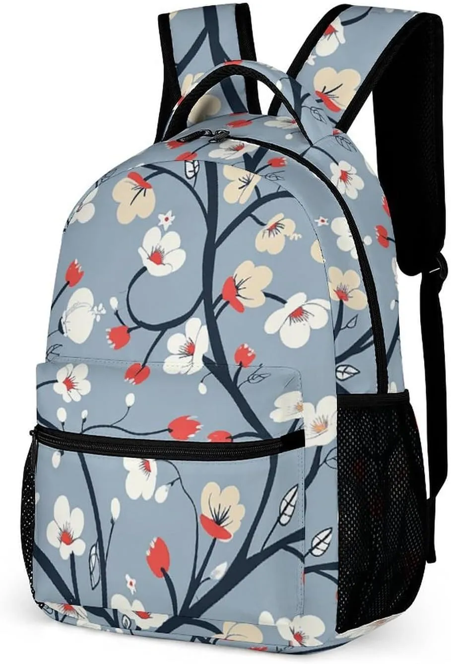 Backpack for Men Women Laptop Backpack Flowers on Branches Casual Daypack Laptop Bag for Travel