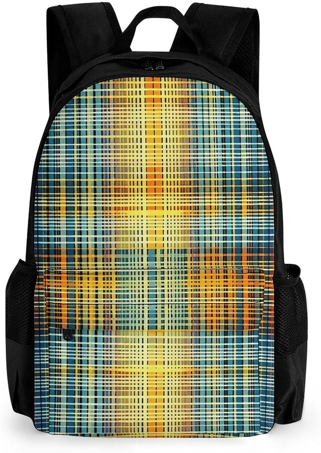 Backpack for Men Women Laptop Backpack Grid Stripe Pattern Casual Daypack Laptop Bag for Travel