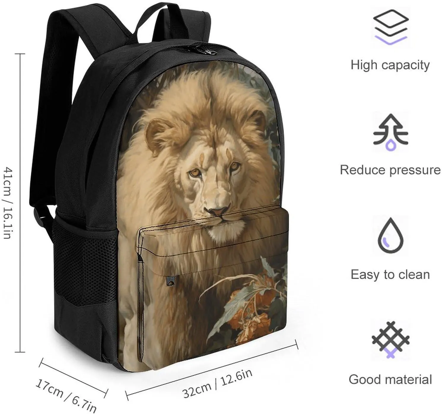Backpack for Men Women Laptop Backpack Lion in Bush Casual Daypack Laptop Bag for Travel