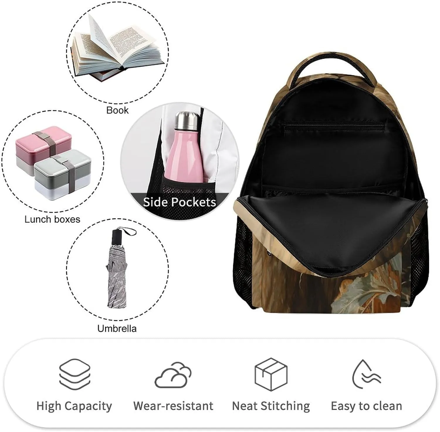 Backpack for Men Women Laptop Backpack Lion in Bush Casual Daypack Laptop Bag for Travel