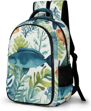 Backpack for Men Women Laptop Backpack Marine Animal Pattern Casual Daypack Laptop Bag for Travel