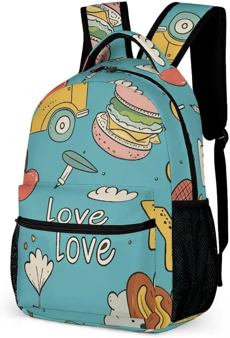 Backpack for Men Women Laptop Backpack Mustard Hot Dog Pattern Casual Daypack Laptop Bag for Travel