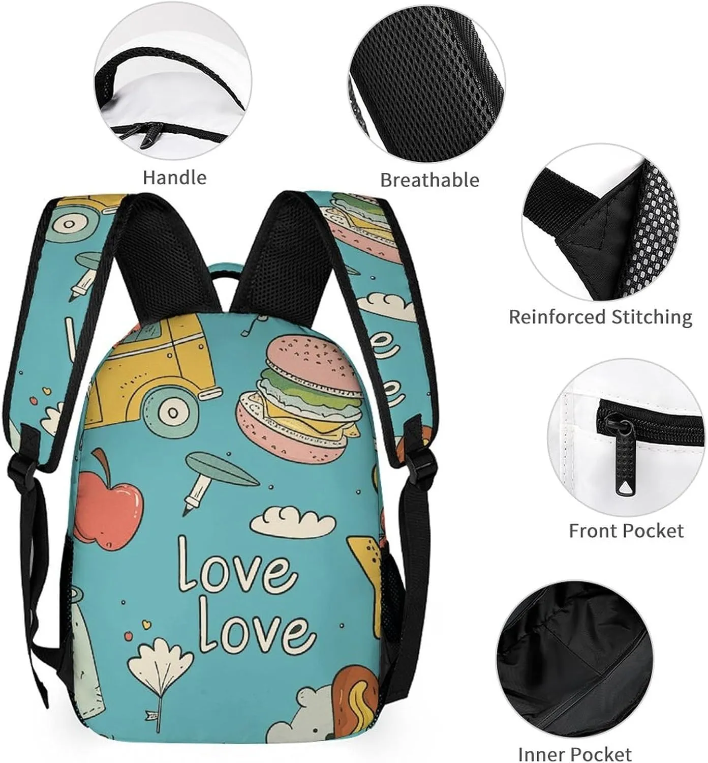 Backpack for Men Women Laptop Backpack Mustard Hot Dog Pattern Casual Daypack Laptop Bag for Travel