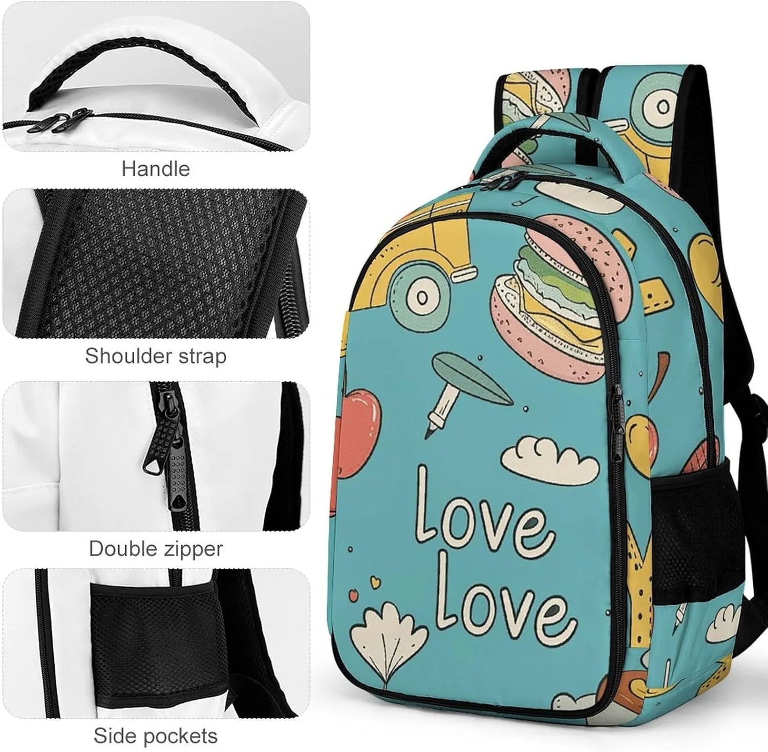 Backpack for Men Women Laptop Backpack Mustard Hot Dog Pattern Casual Daypack Laptop Bag for Travel