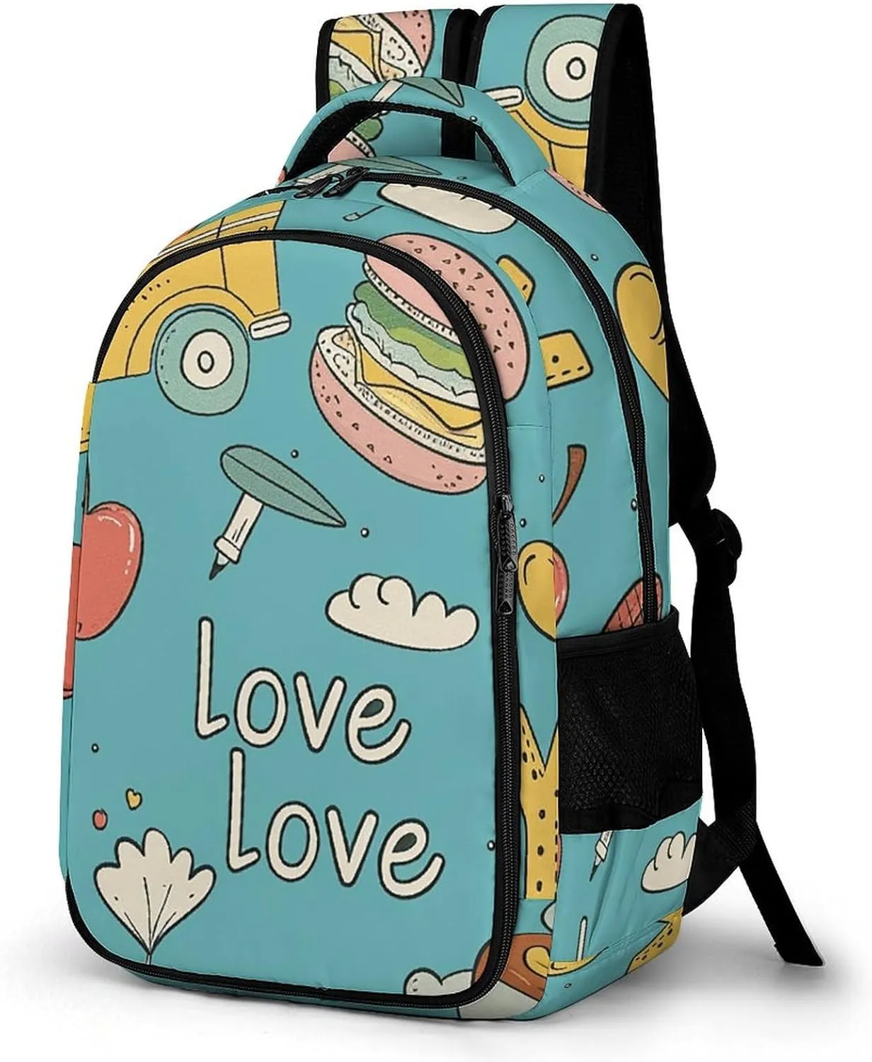 Backpack for Men Women Laptop Backpack Mustard Hot Dog Pattern Casual Daypack Laptop Bag for Travel