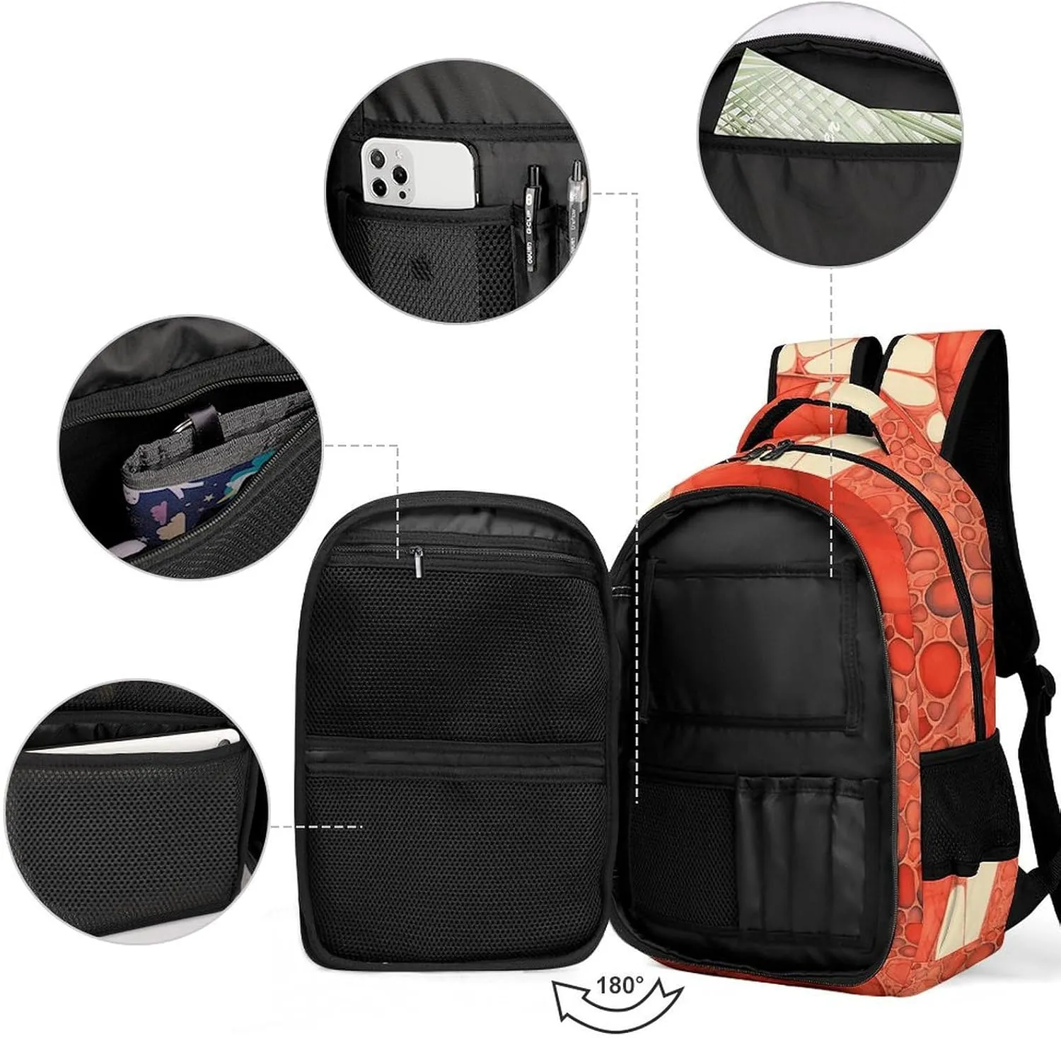 Backpack for Men Women Laptop Backpack Realistic Red Cells Casual Daypack Laptop Bag for Travel
