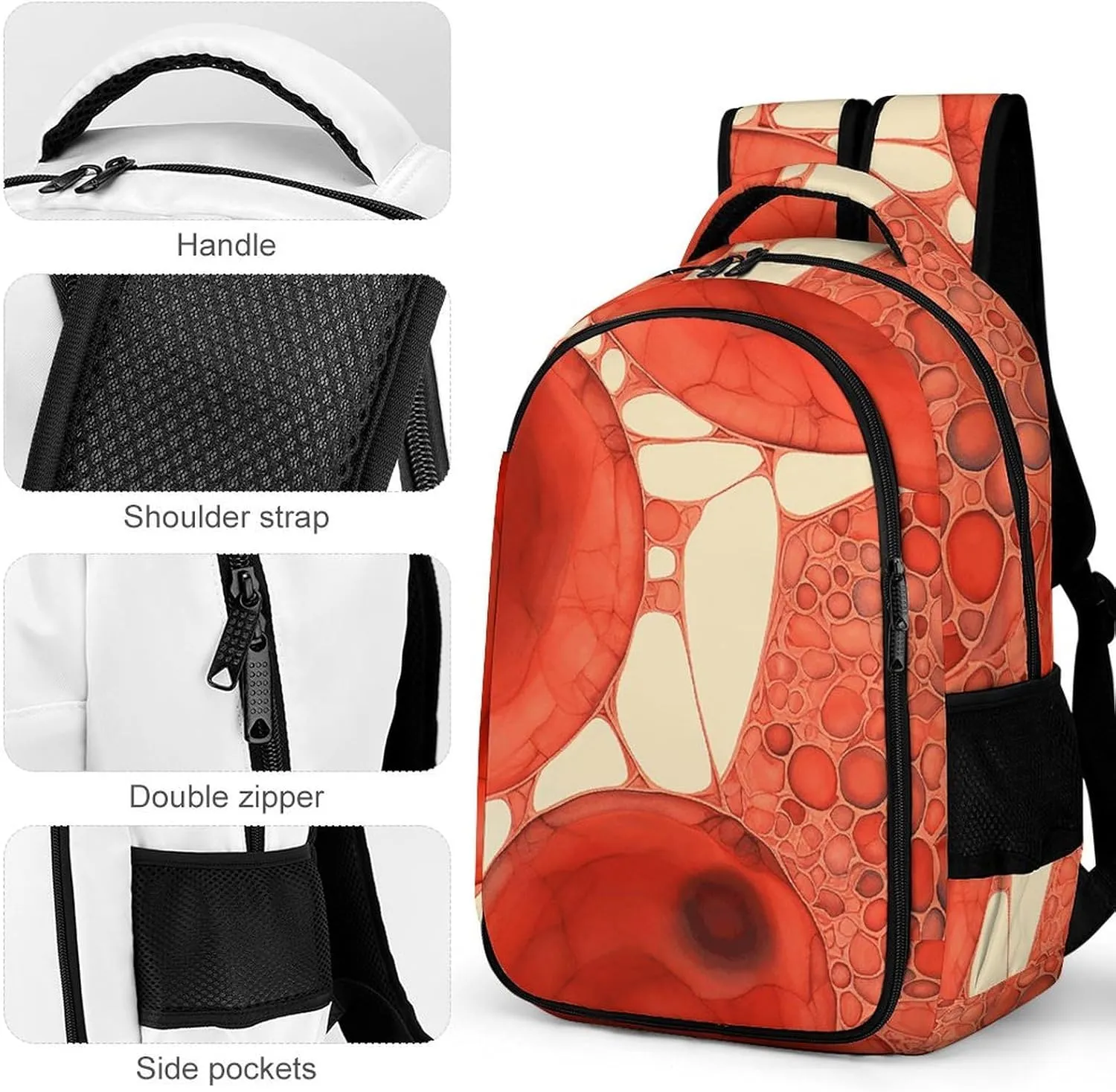 Backpack for Men Women Laptop Backpack Realistic Red Cells Casual Daypack Laptop Bag for Travel