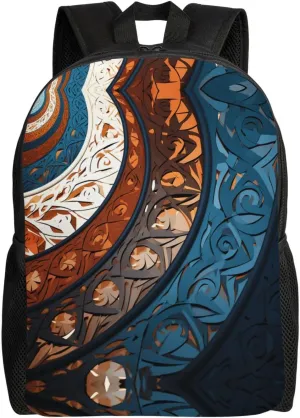 Backpack for Men Women Laptop Backpack Sunset at dusk Daypack Laptop Bag for Travel, Spiral and Curve Patterns, One Size