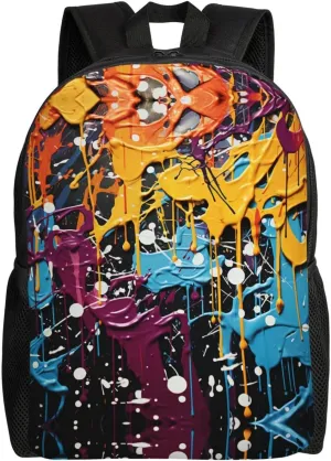 Backpack for Men Women Laptop Backpack Sunset at dusk Daypack Laptop Bag for Travel, Splatter Graffiti, One Size