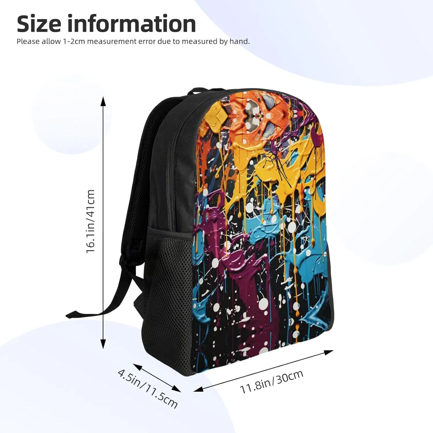 Backpack for Men Women Laptop Backpack Sunset at dusk Daypack Laptop Bag for Travel, Splatter Graffiti, One Size