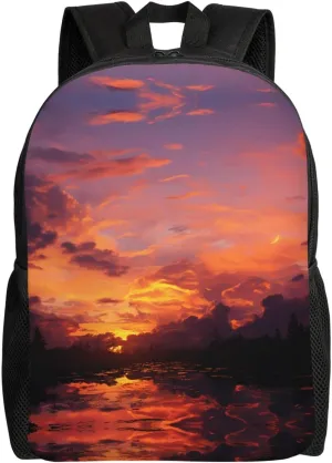Backpack for Men Women Laptop Backpack Sunset at dusk Daypack Laptop Bag for Travel, Sunset at Dusk, One Size