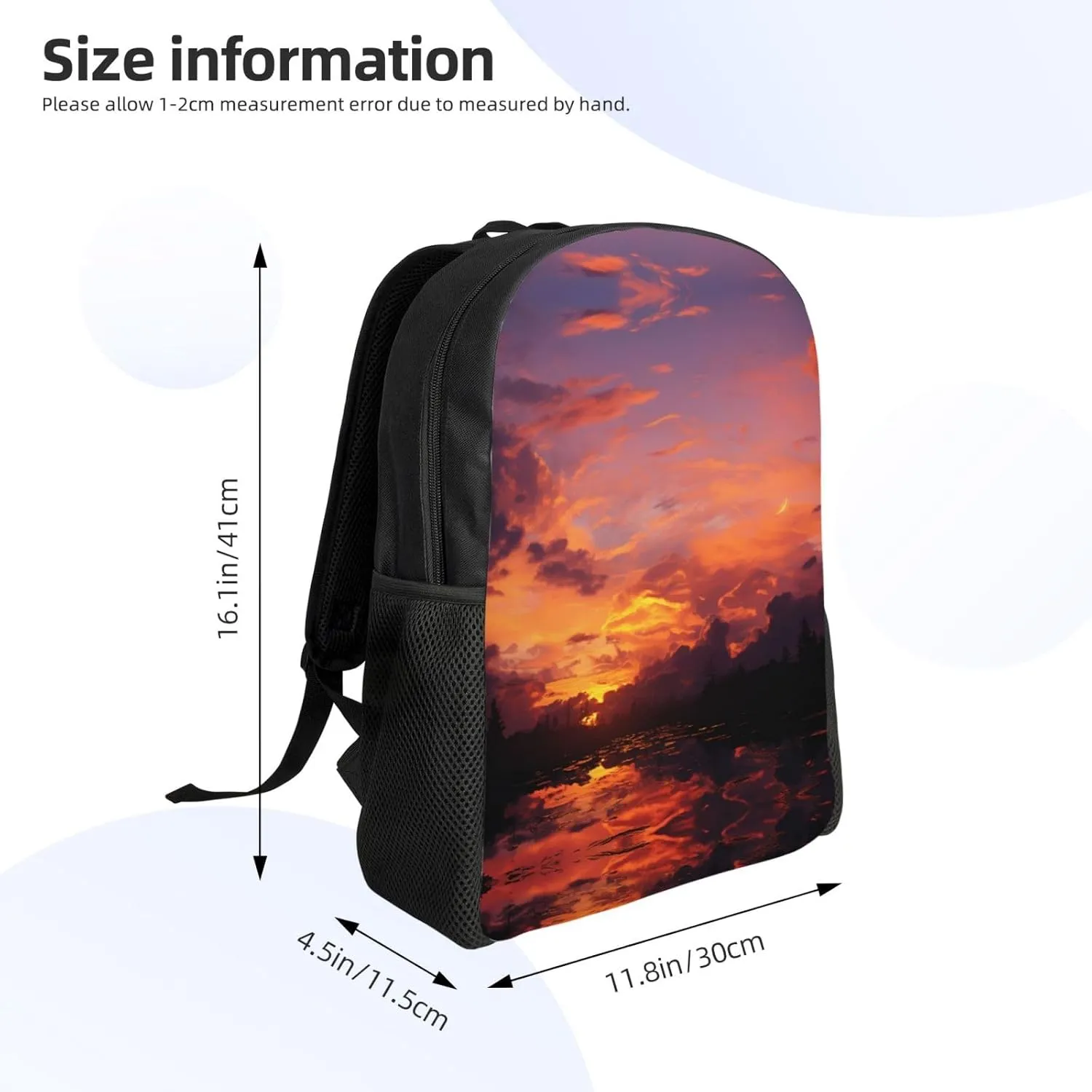 Backpack for Men Women Laptop Backpack Sunset at dusk Daypack Laptop Bag for Travel, Sunset at Dusk, One Size