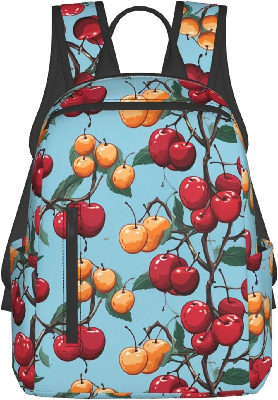 Backpack for Women Men Casual Travel Daypacks Evening in Vancouver Rucksuck for Work Cute Laptop Backpack, Cherry Pattern, One Size