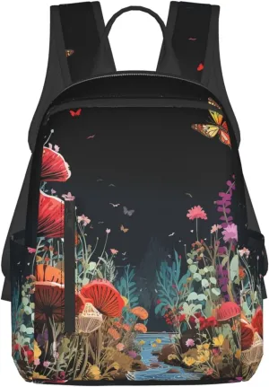 Backpack for Women Men Casual Travel Daypacks Evening in Vancouver Rucksuck for Work Cute Laptop Backpack, Colorful Garden, One Size